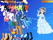Screenshot of Morise Little Princess Dressup game showing the little princess Morise wearing a beautiful royal gown and a sparkling crown, free online girl game.