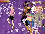 Screenshot of Reine Dressup game showing the girl Reine wearing a stylish, brightly colored outfit and accessories, fashion styling free online game.