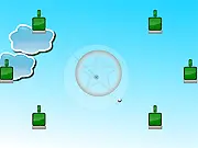 Destroy More Blocks free online physics game screenshot showing ball launching at green blocks