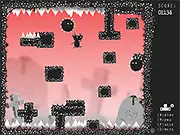 The Brim free online game screenshot - platformer hero jumping over a buzzsawball obstacle