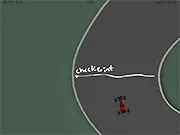 Screenshot of Kaamos Rally RC, an arcade style driving game featuring a remote control rally car on a race track, play online free