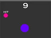 Screenshot of Color Catch game, showing dropping colored balls and a user quickly clicking the target color for a high score.