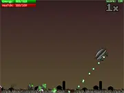 Play Saucer Strike free online UFO destruction game, destroy cities, turrets, shields, and repair bots, PlayArcadeHub