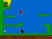 Piggle's Quest free online platformer game, little red guy, adventure game, teddy bear quest