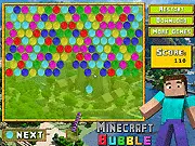 Play Minecraft Bubble Shooter free online game, match three puzzle, pop colored blocks, arcade game