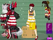 Valentine Vacation free online dress up game featuring a girl choosing clothes for a romantic holiday