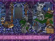 Krystine and the Children in Chains point-and-click adventure game screenshot featuring a mysterious environment and a character ready to solve a puzzle