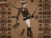 Steampunk Costume Creator free online game, girl in layered Victorian-industrial outfit, detailed fashion dress-up game