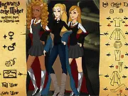 Hogwarts Scene Maker game screenshot featuring Harry Potter characters in house robes