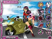 Motorcycle Girl Dressup game free online with leather jackets, biker boots, and cool fashion