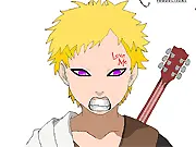 Make-A-Gaara free online character creator game, Gaara of the Sand customization screen, anime fashion and dress-up game