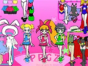 Powerpuff Girls Z Dress Up free online game, Hyper Blossom Rolling Bubbles Powered Buttercup, anime fashion game customization screenshot