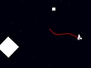 Snake! Block Dodge free online game, showing the snake avatar dodging large blocks hurled from the sides with warning signs visible.