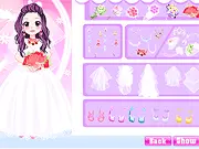 The White Wedding Dress Up free online game, dressing a bride in a wedding dress, veil, and accessories
