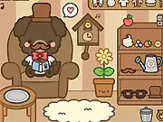 Soots Dress Up free online game, bear character wearing glasses, cute dress-up game, PlayArcadeHub