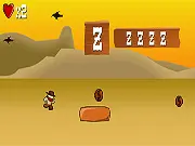 Keyboard Cowboy free online game, desert running, typing game, cowboy jumping by pressing letter keys, reaction challenge on PlayArcadeHub