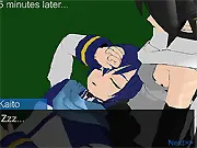 Screenshot of Mini Kaito Sim Date game showing the main character Kaito, dating simulation gameplay, how to play free online romance game