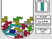 Nightmare Tetris game screen showing a rapidly filling well of colorful blocks with no lines being cleared.