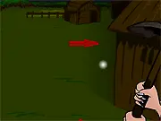 Screenshot of the Inuyasha Halloween Adventure game showing the character Inuyasha in his signature red outfit fighting a demon in a dark, spooky forest setting.