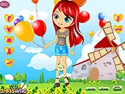 Flying with Balloons dress up game free online outfit customization