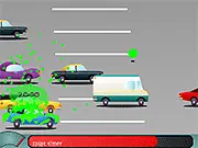 The fast-paced action of the Splat Race online car game, showing a vehicle covered in green slime.