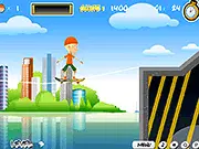 Crazy Skateboard free online stunt racing game over obstacle course