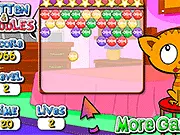 Play Kitten & Bubbles free online puzzle game, match 3 bubble shooter, feed the kittens on PlayArcadeHub