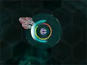 Flash Hound free online game screenshot, retro cyber shooter, upgrading space ship and reflecting enemy shots on PlayArcadeHub