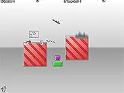 Ogotu game screen showing a stick figure running on a platform with newly drawn blue lines and bars leading toward a glowing exit portal, Play Free Online Game