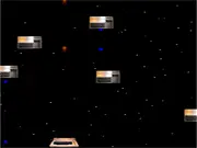 Gameplay screenshot of Home Computer Wars Free, showing a spaceship shooting at old computer enemies