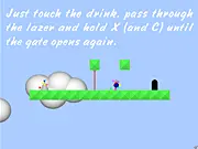 Screenshot of the Time Faze game showing a character on a platform with an in-game element indicating the flow or manipulation of time, possibly with a visible door or puzzle mechanism.