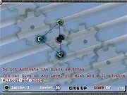 Gameplay screenshot of My Switch, a free online puzzle game where you align controller orbs and lasers to hit good objects
