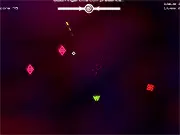 Cyclone online game screenshot: Fast-paced neon line art arcade shooter with enemies swarming the player's ship