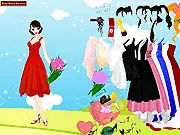Alicia Dress Up Online Free Fashion Game screenshot, choosing clothes and accessories for a girl