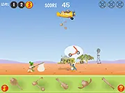 Outback Airmail free online game, pilot dropping mail to animals, Australian outback delivery game