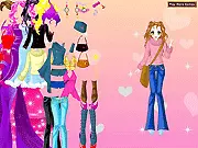 Sarah Girl Dressup Free Online Fashion Game screenshot, choosing a dream gown and new hairstyle