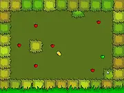 Snake Apple Delicious free online game screenshot – Cute green snake chasing a red apple in an adventure level