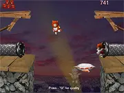 Brave Kitten 2 free online game screenshot showing kittens falling in an attic