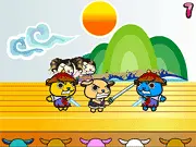 Kendomasters free online action game screenshot showing 'Silly Dog' hero with a katana