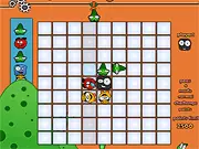 The Color Peas game screen showing colorful, round peas settling into a circular, rotating grid, with players lining up three or more matching colors