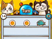 Catch The Fish game screenshot, strategy puzzle showing fish pieces being collected by two opponents
