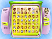 The Face Match puzzle game board filled with colorful, cartoon facial icons ready to be swapped into groups of three or more for matching