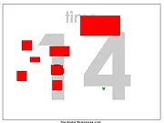 The Square Divide game screen showing a board filled with colorful, geometric squares and a line being drawn to slice and divide them