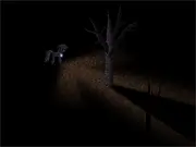 Derp Till Dawn free online Slender-style horror game screenshot in dark woods at PlayArcadeHub