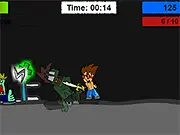 Zombie Kill Adventure online game screenshot, sword-wielding maniac killing zombies, free action hack-and-slash game on PlayArcadeHub