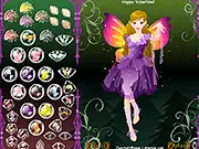 Valentine Fairy Dress Up online game screenshot, lovely fairy with beautiful wings and romantic outfit, free magical fashion game on PlayArcadeHub