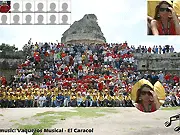 Gameplay screenshot of El Caracol Magnify Online showing a huge picture with a small target person for players to find