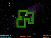 Space Sokoban online puzzle game; a spaceship pushing planets into vortexes; free to play