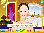 Beautiful Girl Makeover free online game screenshot, spa and makeup game for girls, virtual beautician treating pimples, elegant fashion game on PlayArcadeHub