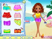 Seaside Vacation Dress Up game screenshot, summer fashion game, play free online beach dress up game, resort clothes